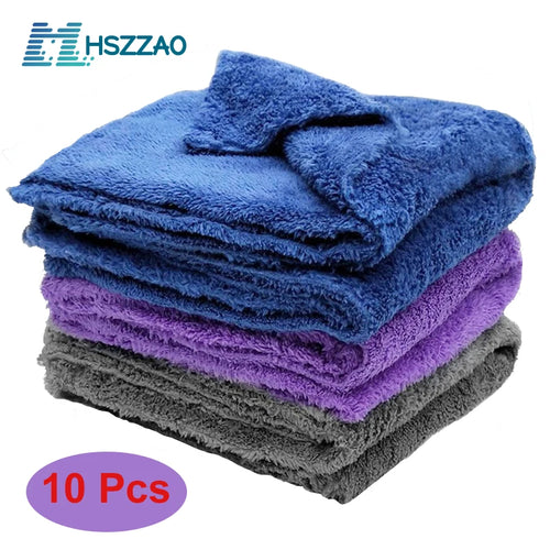 3/5/10Pcs Car Wash Microfiber Towel Cleaning Drying Car Polishing Cloth Soft Edgeless Car Detailing Waxing Towel 40X40CM 350GSM