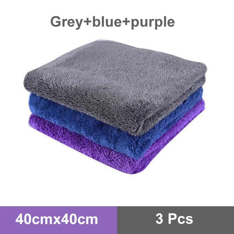 3/5/10Pcs Car Wash Microfiber Towel Cleaning Drying Car Polishing Cloth Soft Edgeless Car Detailing Waxing Towel 40X40CM 350GSM