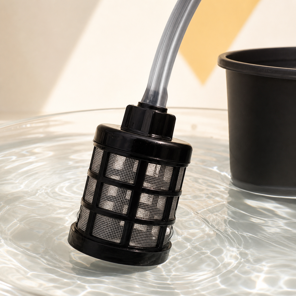 SurgeWash intake hose filter in clean water