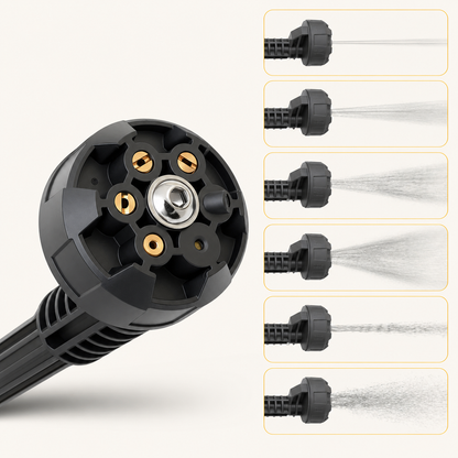 SurgeWash 6-in-1 nozzle and spray pattern details